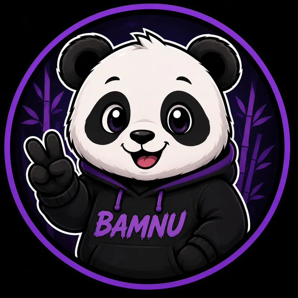 BAMNU panda holding up a peace sign
